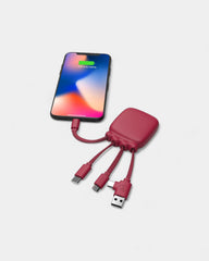 Pocket Battery 3,000 mAh & Customizable Multi-Cables