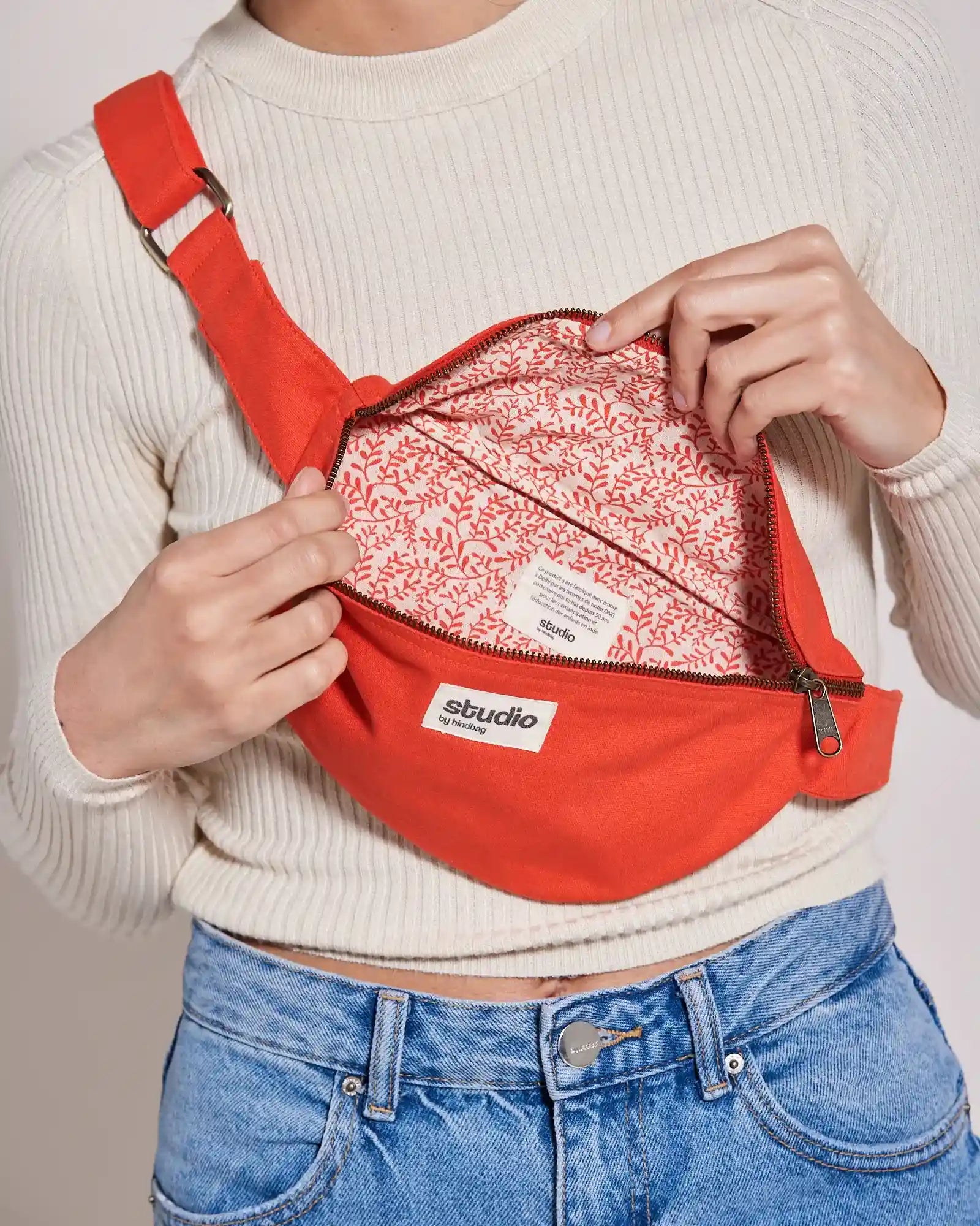 Custom organic cotton fanny pack Hindbag Valentine - 13