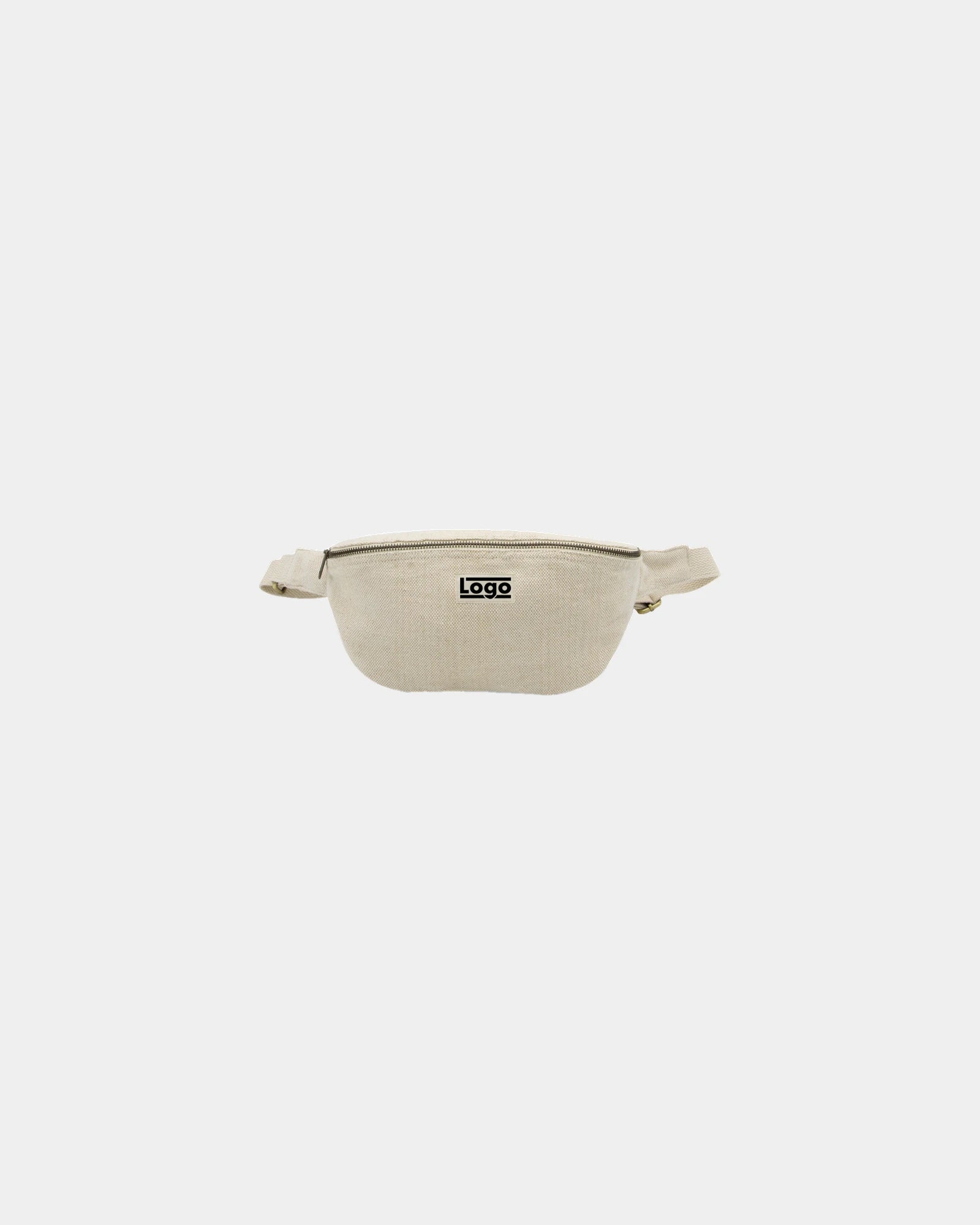 Custom organic cotton fanny pack Hindbag Antoine - Jute