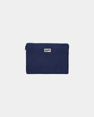 Custom organic cotton laptop sleeve Hindbag Leo - Navy
