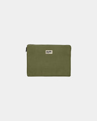 Custom organic cotton laptop sleeve Hindbag Leo - Olive