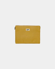 Custom organic cotton laptop sleeve Hindbag Leo - Ochre