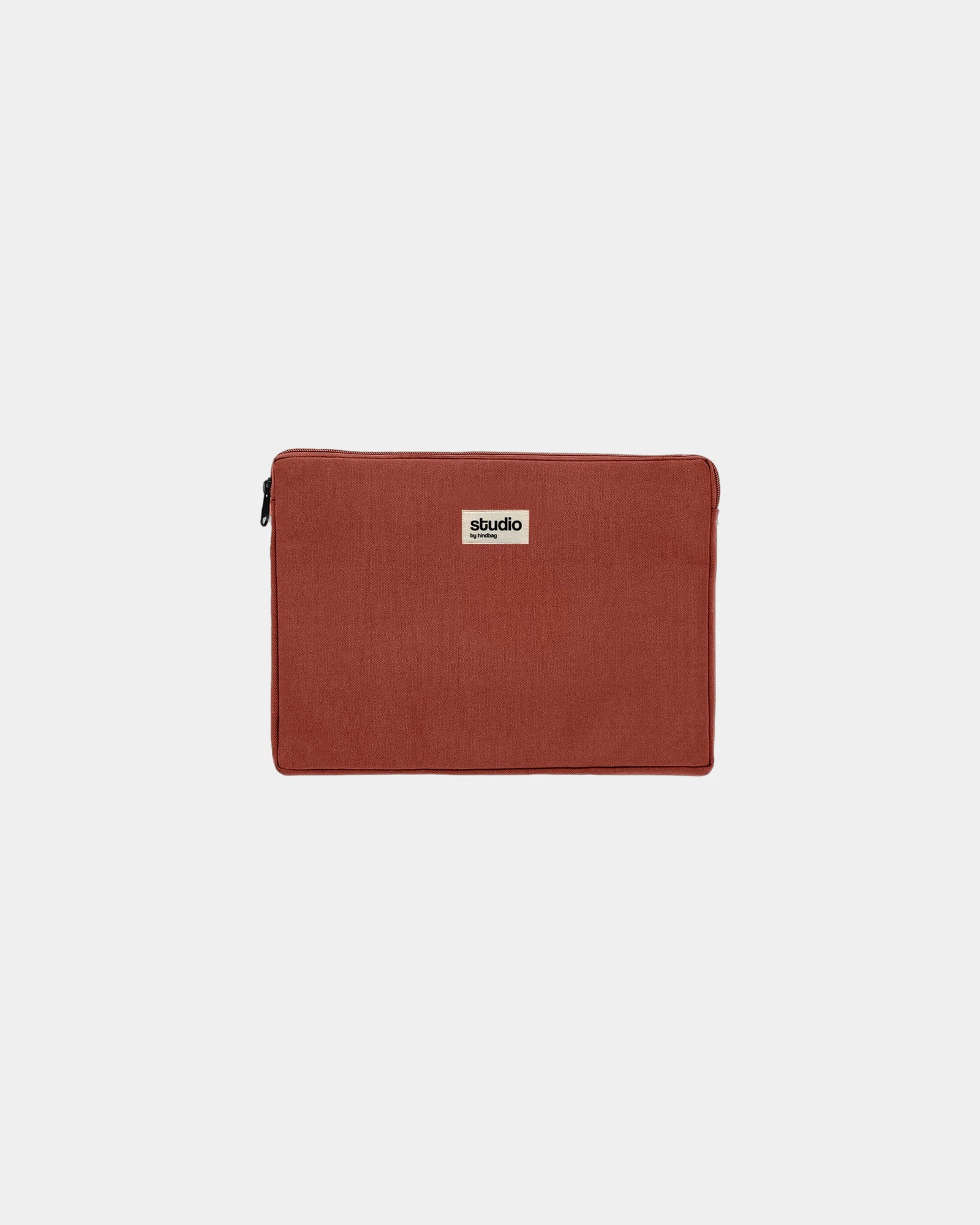 Custom organic cotton laptop sleeve Hindbag Leo - Brick Red