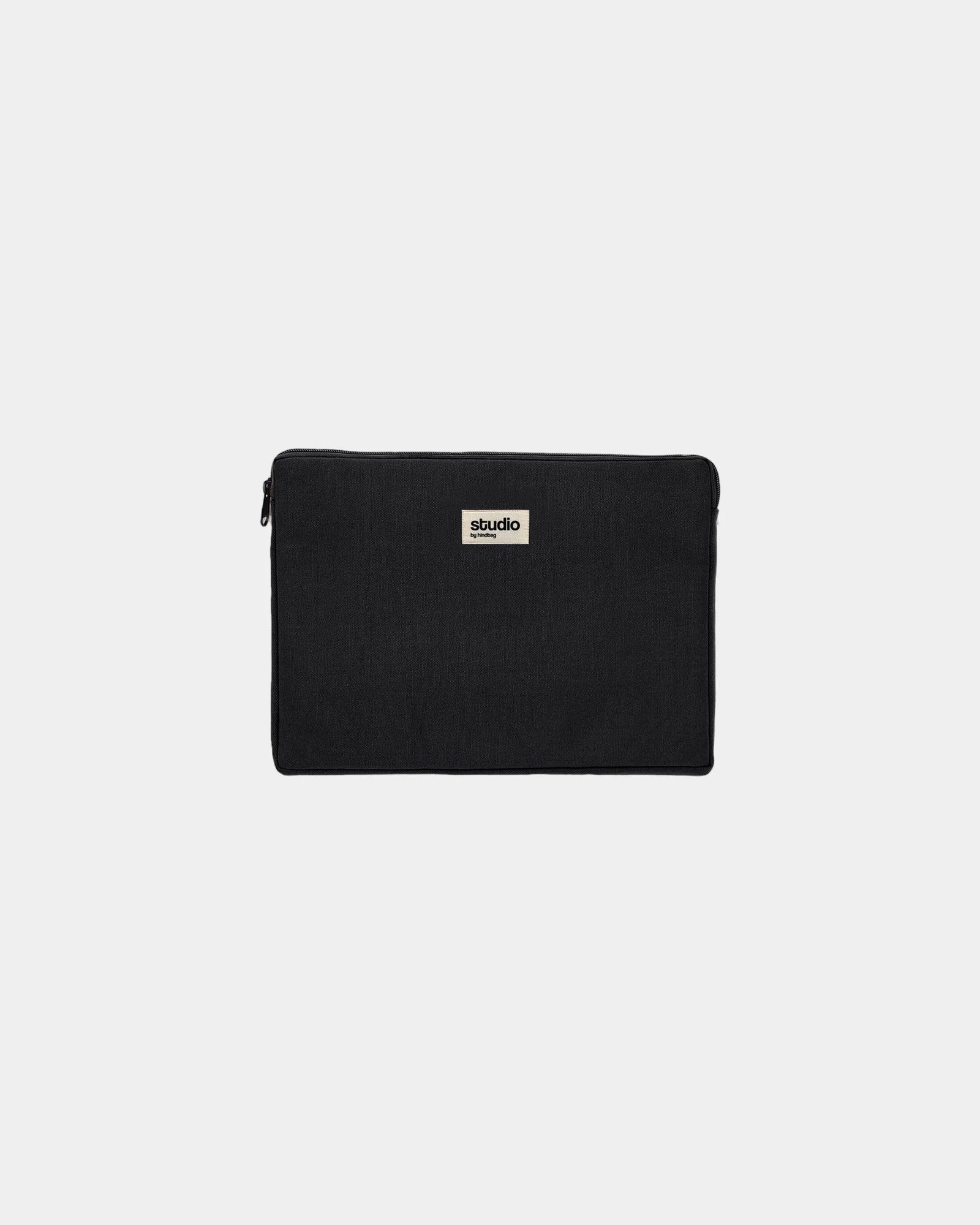 Custom organic cotton laptop sleeve Hindbag Léo 13" - Black