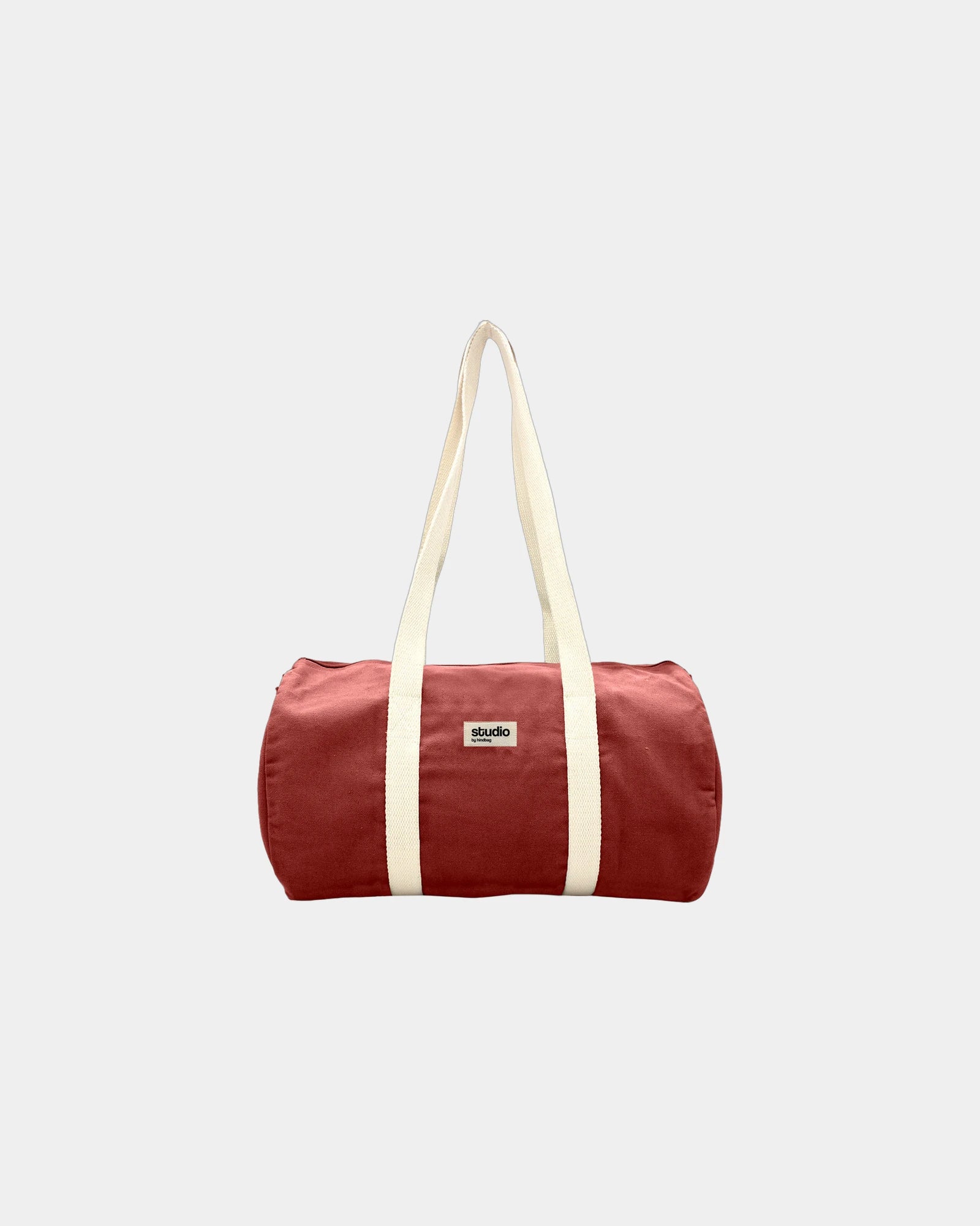 Custom organic cotton duffel bag Hindbag Sam - Brick Red