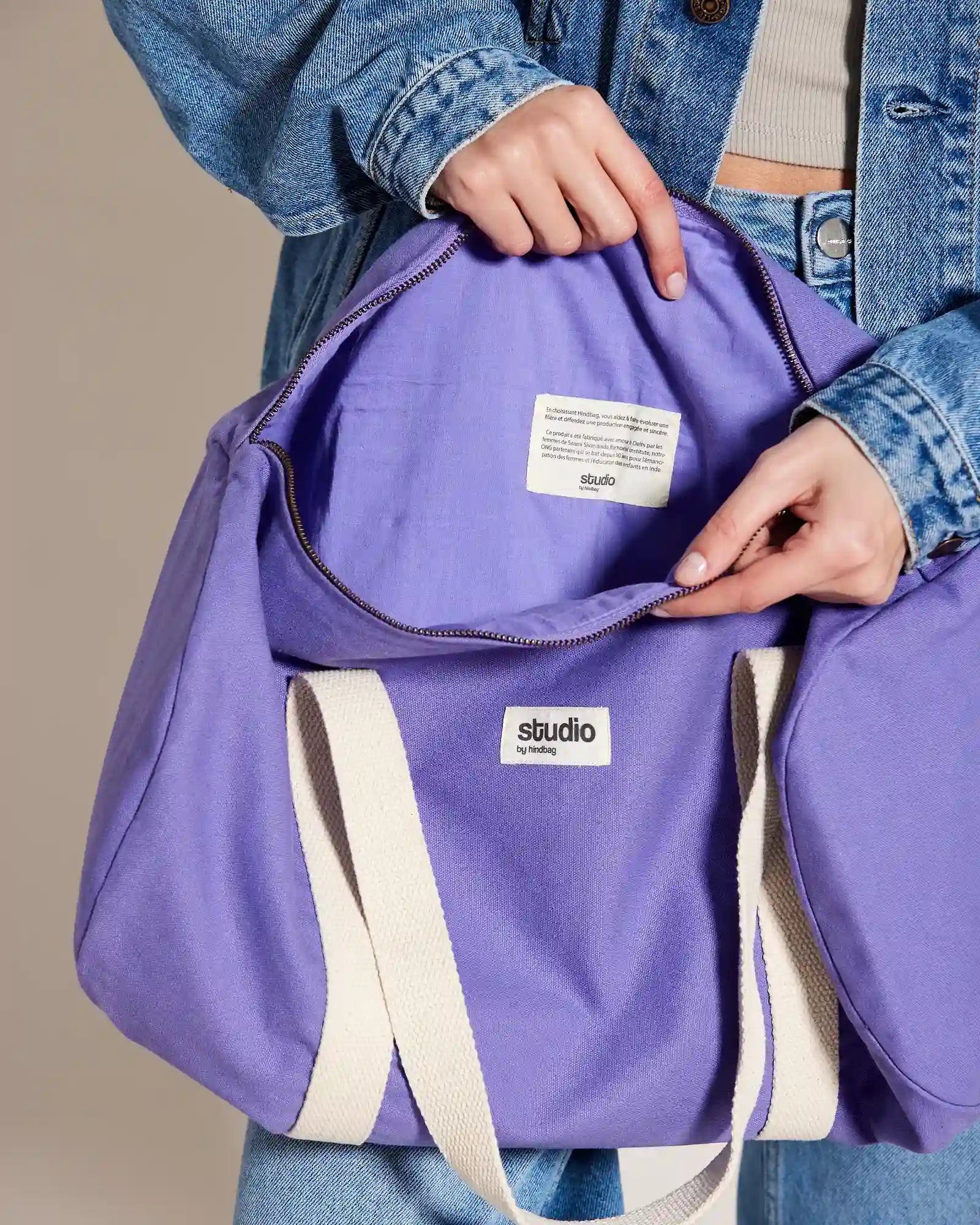 Custom organic cotton duffel bag Hindbag Sam - 21