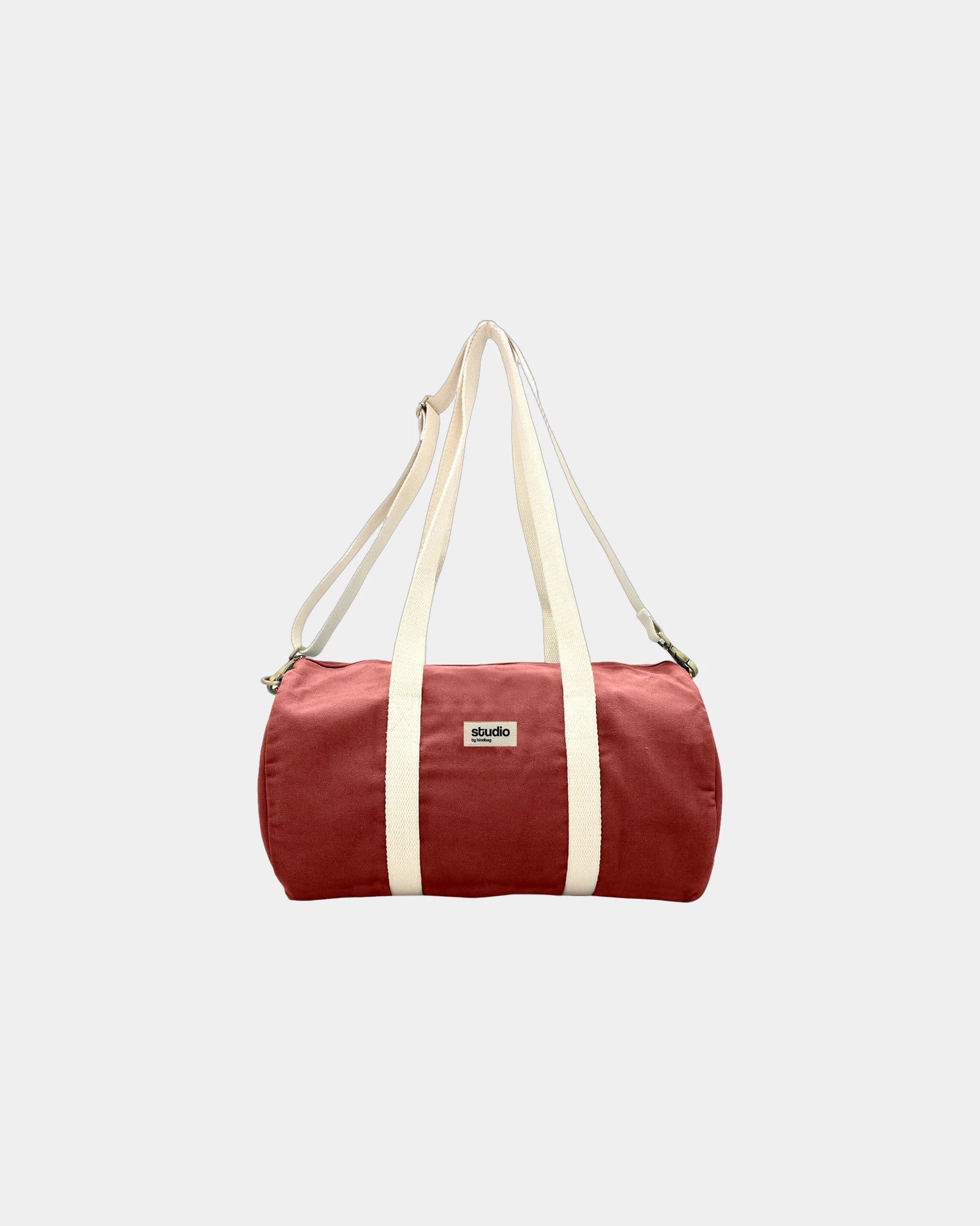 Custom organic cotton duffel bag Hindbag Sam - Brick Red