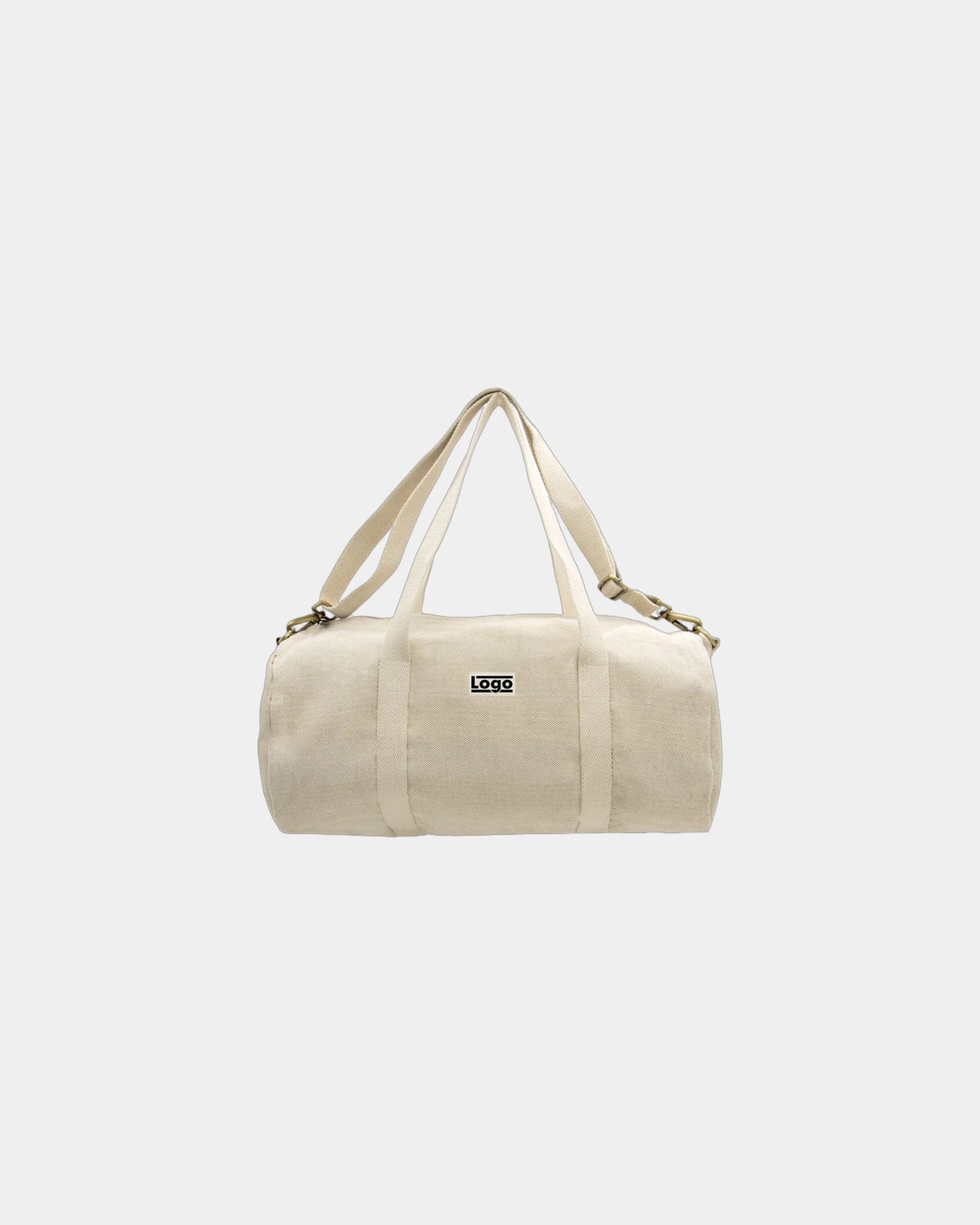 Custom organic cotton duffel bag Hindbag Sam - Jute
