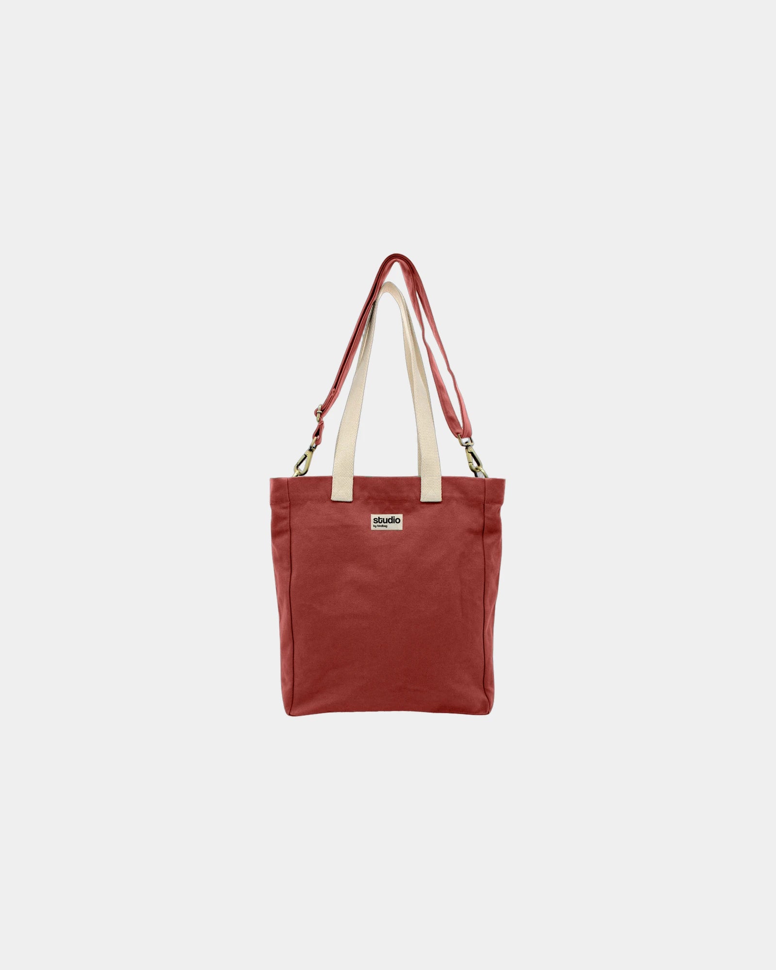 Custom organic cotton tote bag Hindbag Evan - Brick Red