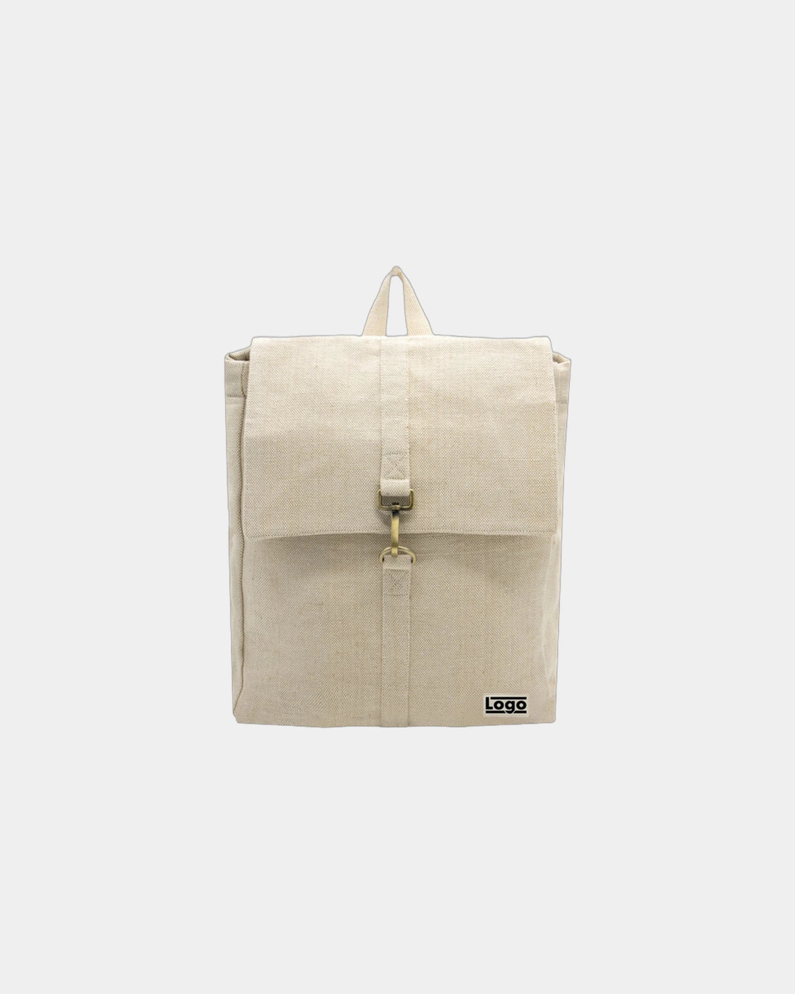 Custom organic cotton backpack Hindbag Oscar - Jute