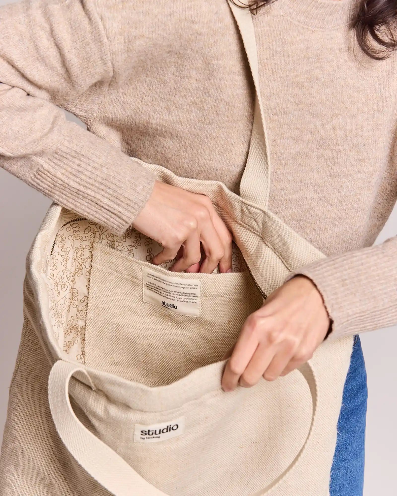 Custom organic cotton travel bag Hindbag Hortense - 27