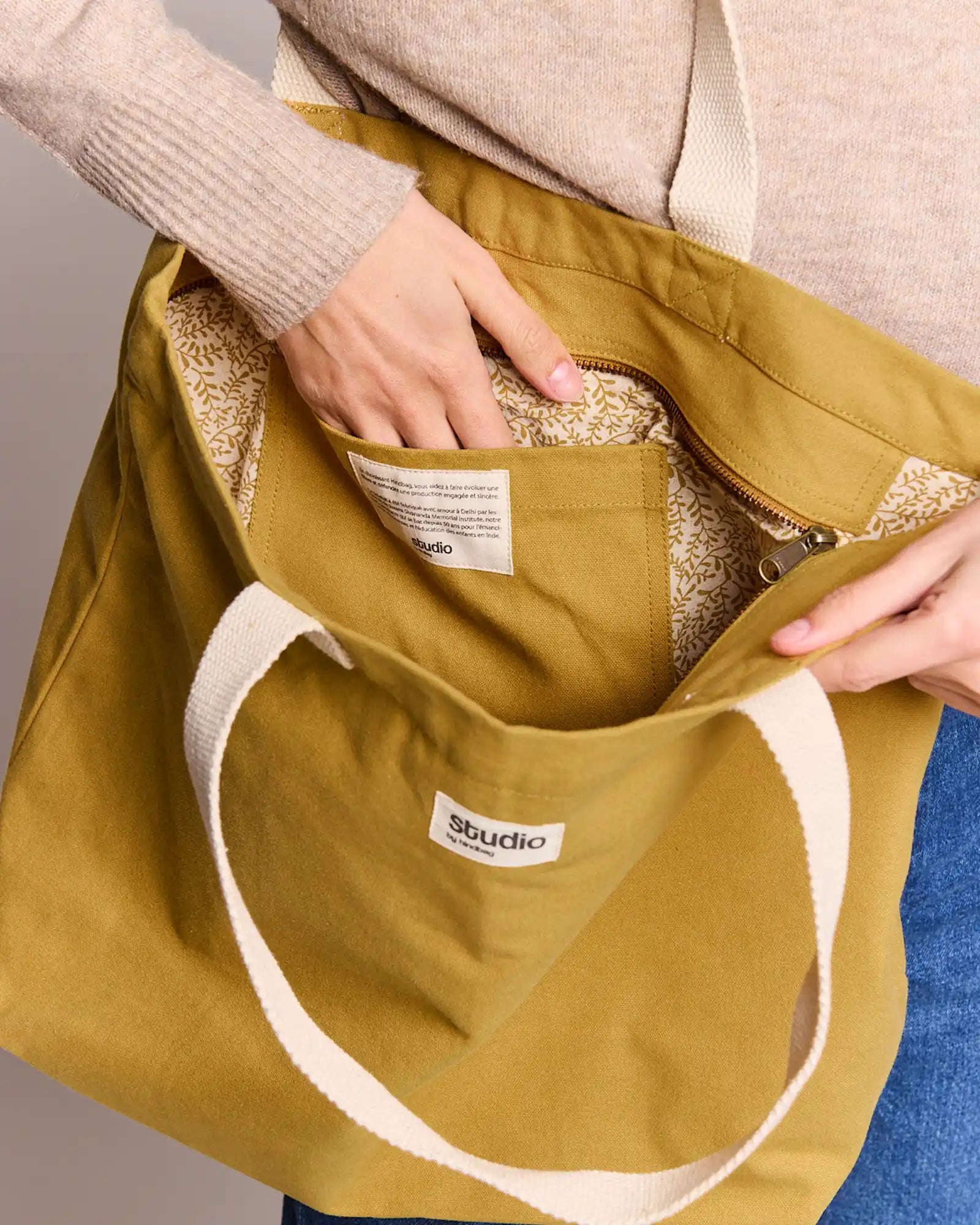Custom organic cotton travel bag Hindbag Hortense - 25