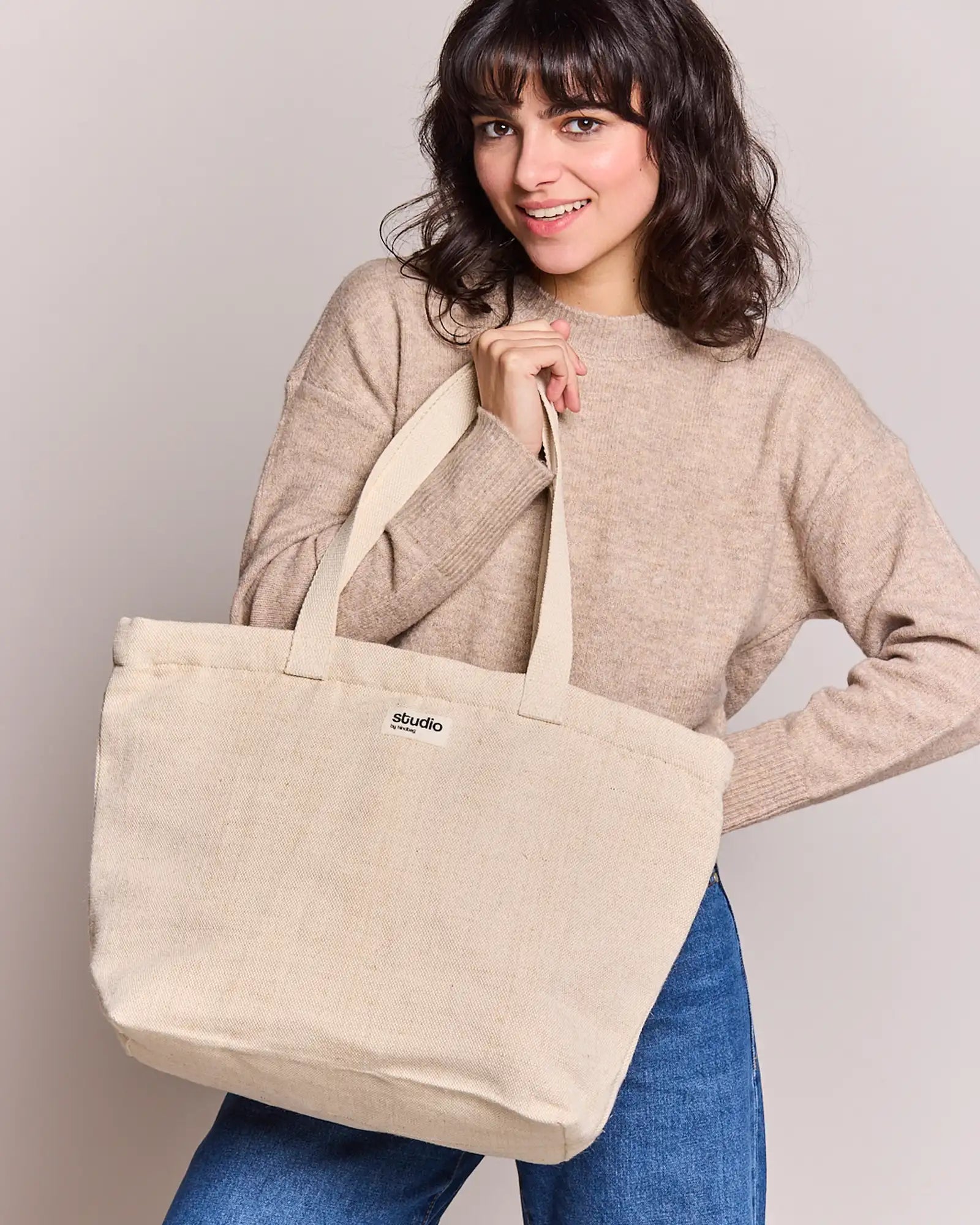 Custom organic cotton travel bag Hindbag Hortense - 28
