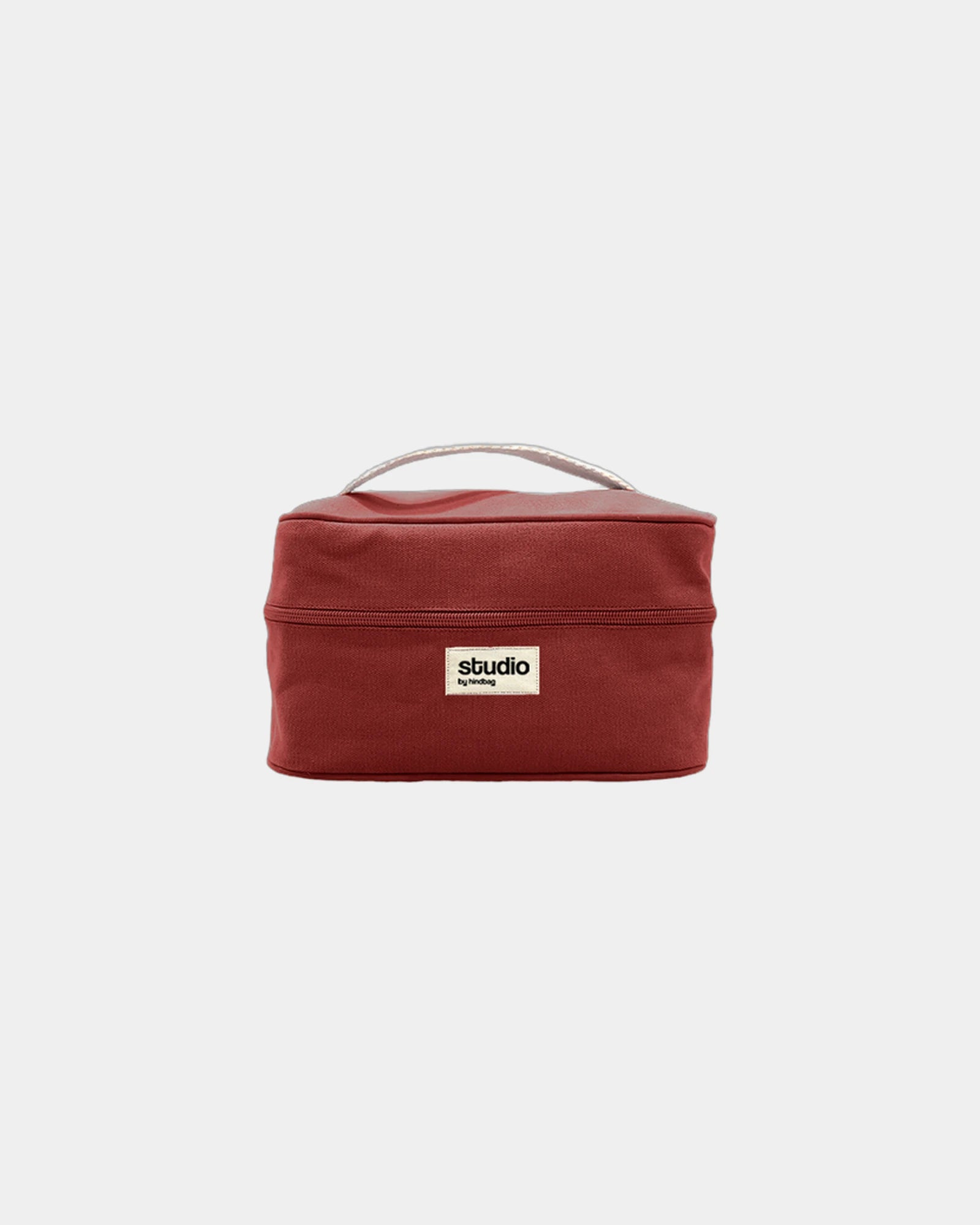 Custom organic cotton vanity bag Hindbag Lina - Brick Red