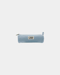 Custom organic cotton Chloe round pouch Hindbag - Azure