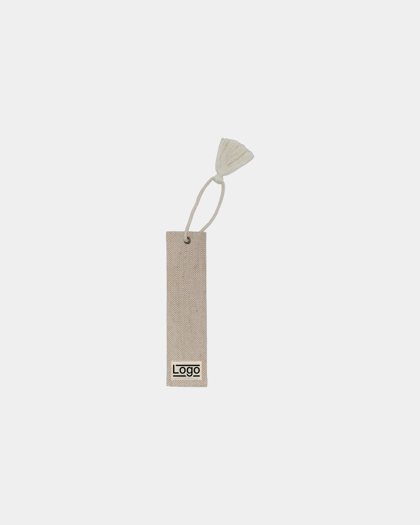 Custom GOTS organic cotton bookmark Hindbag Alex - Jute