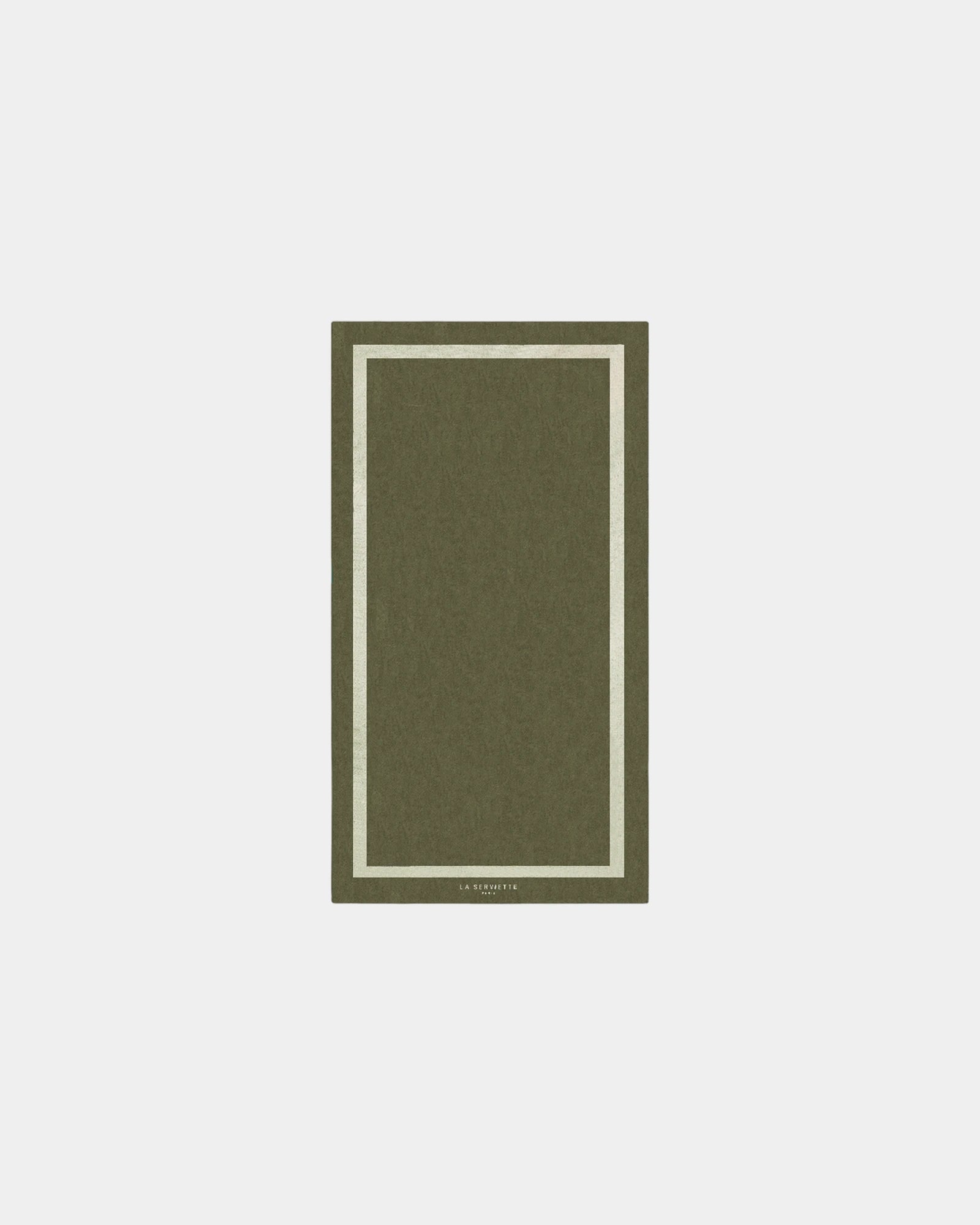 Custom eco-friendly beach towel LA SERVIETTE PARIS 90x170 - Olive Green