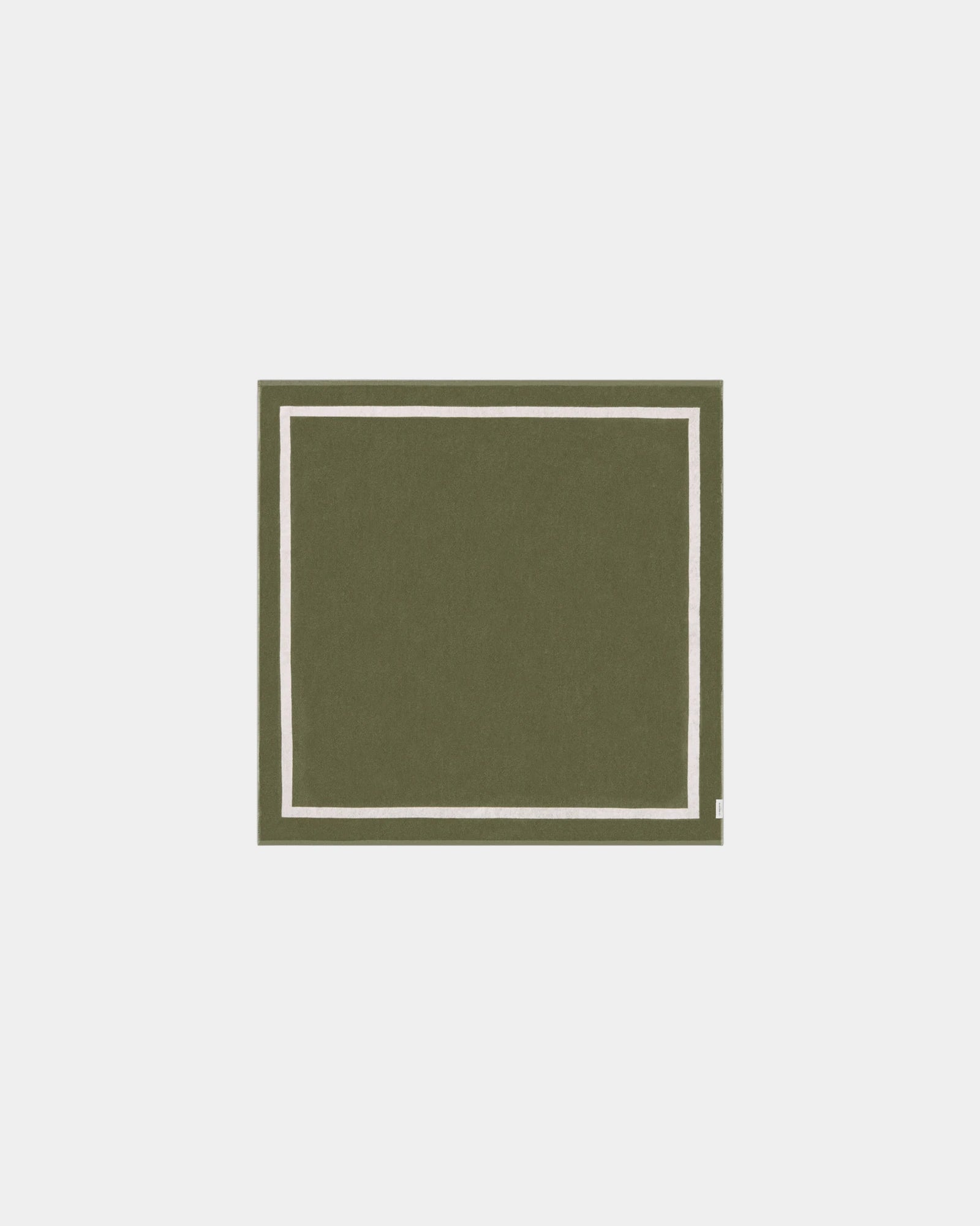 Custom eco-friendly beach towel LA SERVIETTE PARIS XXL - Olive Green / Cream