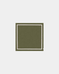 Custom eco-friendly beach towel LA SERVIETTE PARIS XXL - Olive Green / Cream