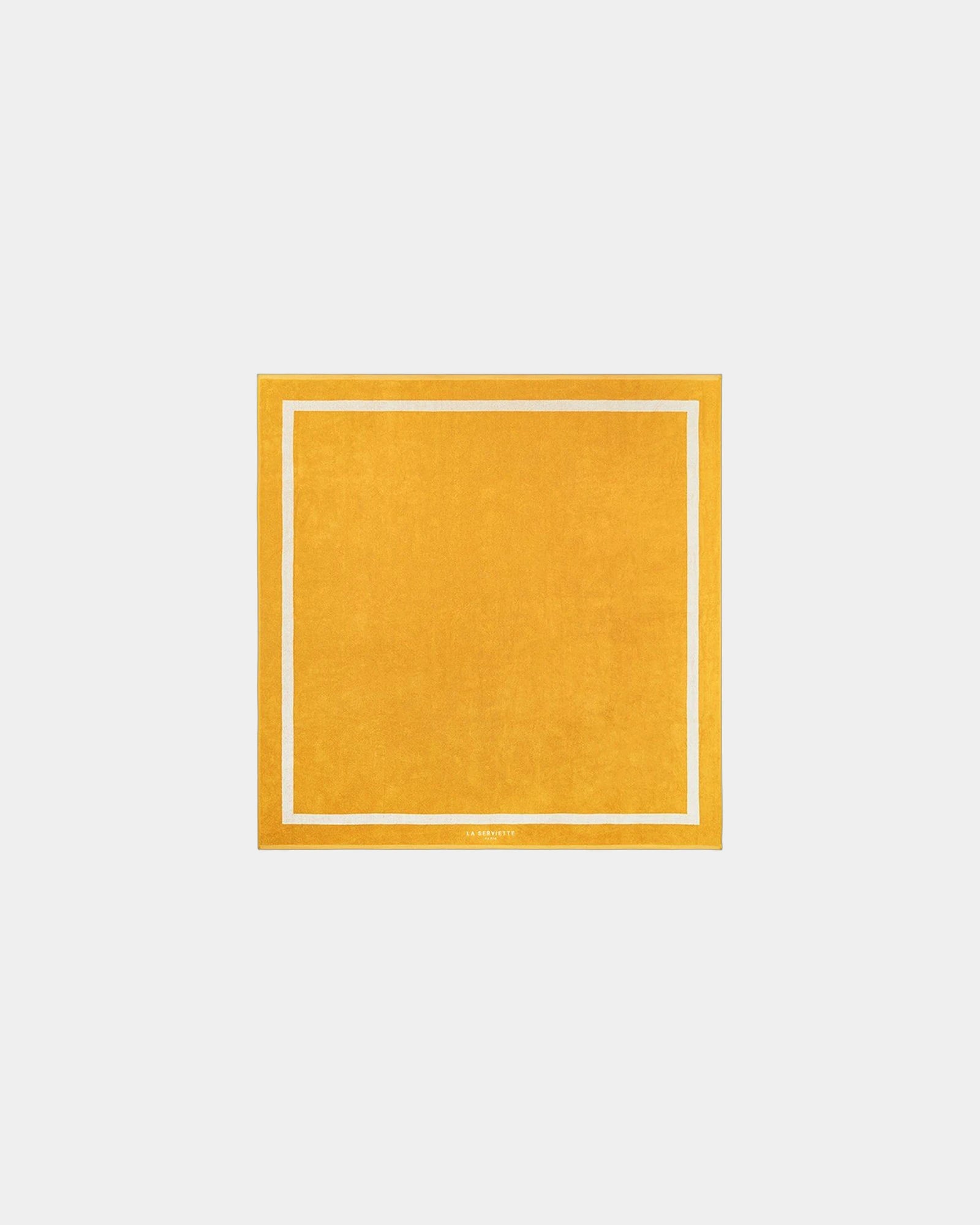 Custom eco-friendly beach towel LA SERVIETTE PARIS XXL - Gold Yellow / Cream