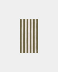 Custom eco-friendly beach towel LA SERVIETTE PARIS - Olive Green / Cream