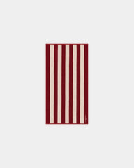Custom eco-friendly beach towel LA SERVIETTE PARIS - Garnet Red / Cream