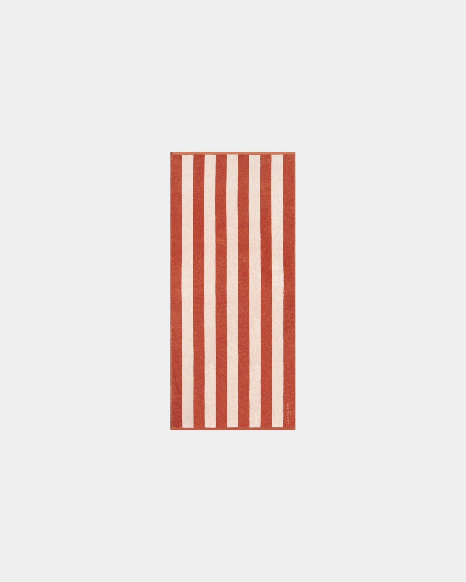 Custom eco-friendly beach towel LA SERVIETTE PARIS - Rust / Cream
