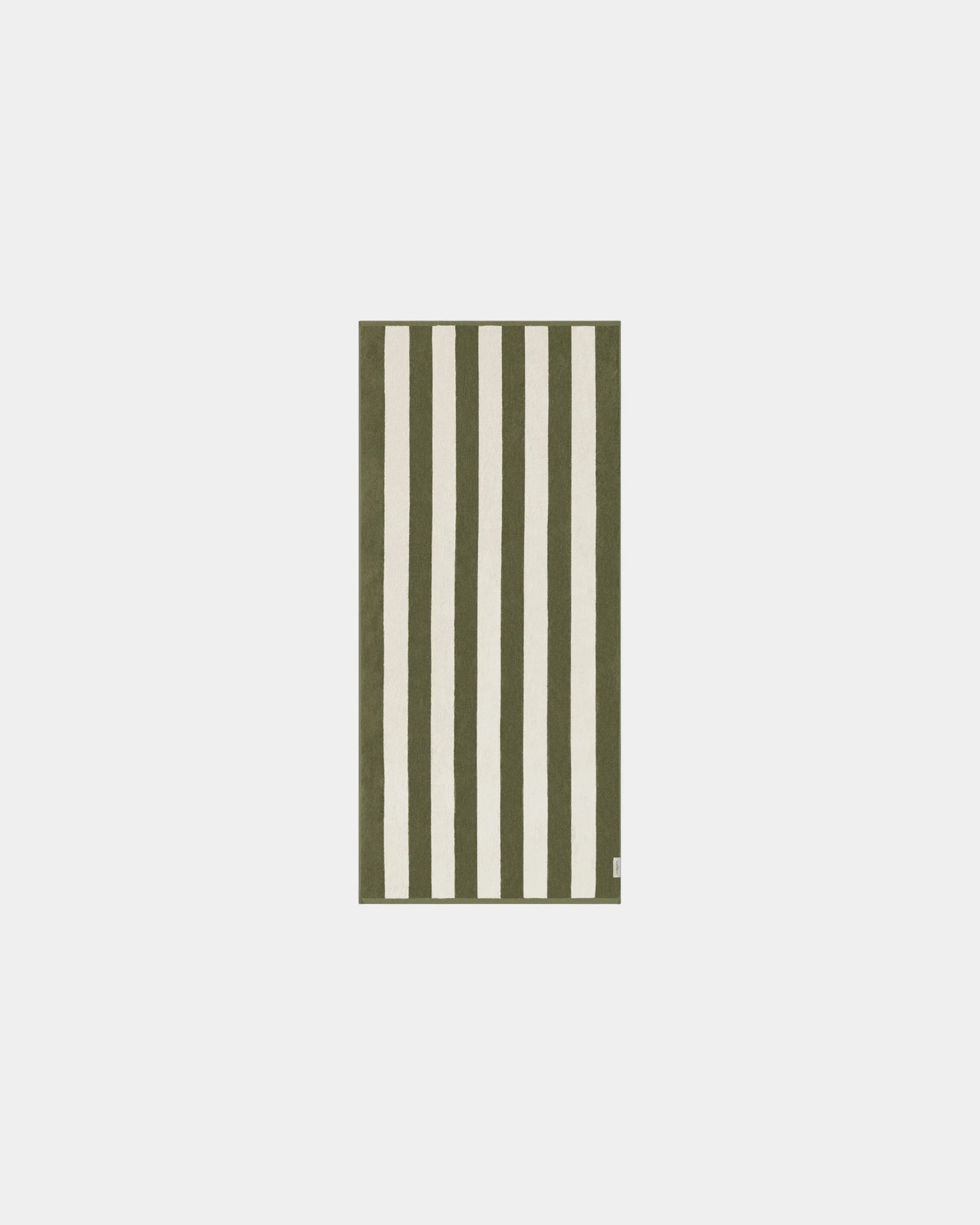 Custom eco-friendly beach towel LA SERVIETTE PARIS - Olive Green / Cream