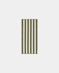 Custom eco-friendly beach towel LA SERVIETTE PARIS - Olive Green / Cream