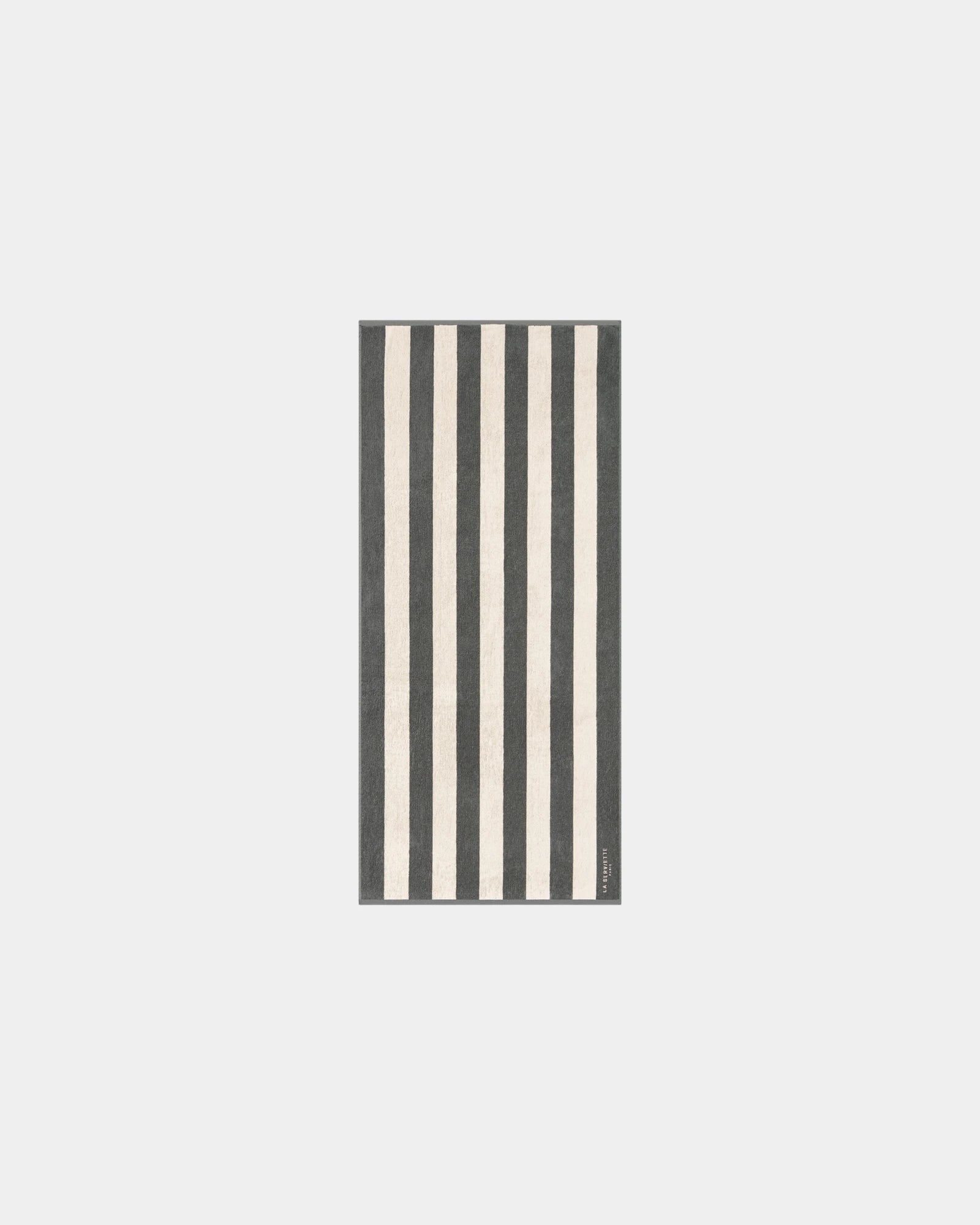 Custom eco-friendly beach towel LA SERVIETTE PARIS - Grey / Cream