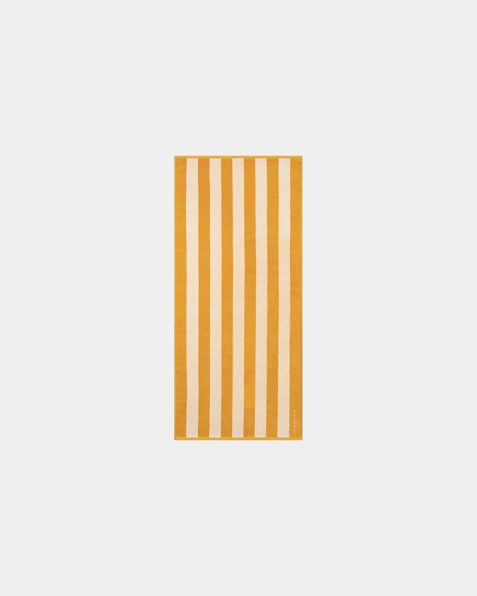 Custom eco-friendly beach towel LA SERVIETTE PARIS - Gold Yellow / Cream