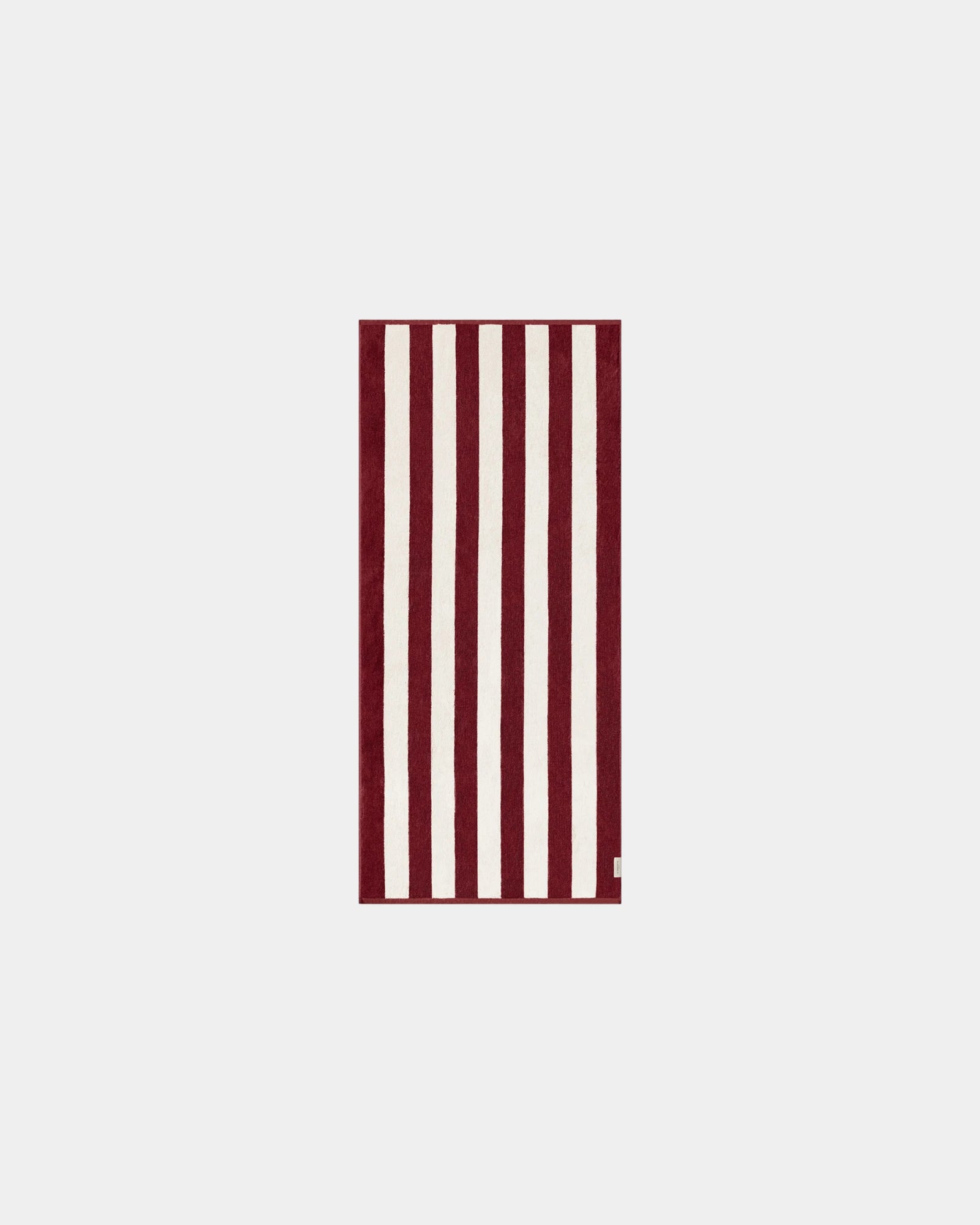 Custom eco-friendly beach towel LA SERVIETTE PARIS - Garnet Red / Cream