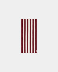 Custom eco-friendly beach towel LA SERVIETTE PARIS - Garnet Red / Cream