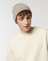 Custom organic cotton beanie Stanley/Stella Fisherman - Heather Sand