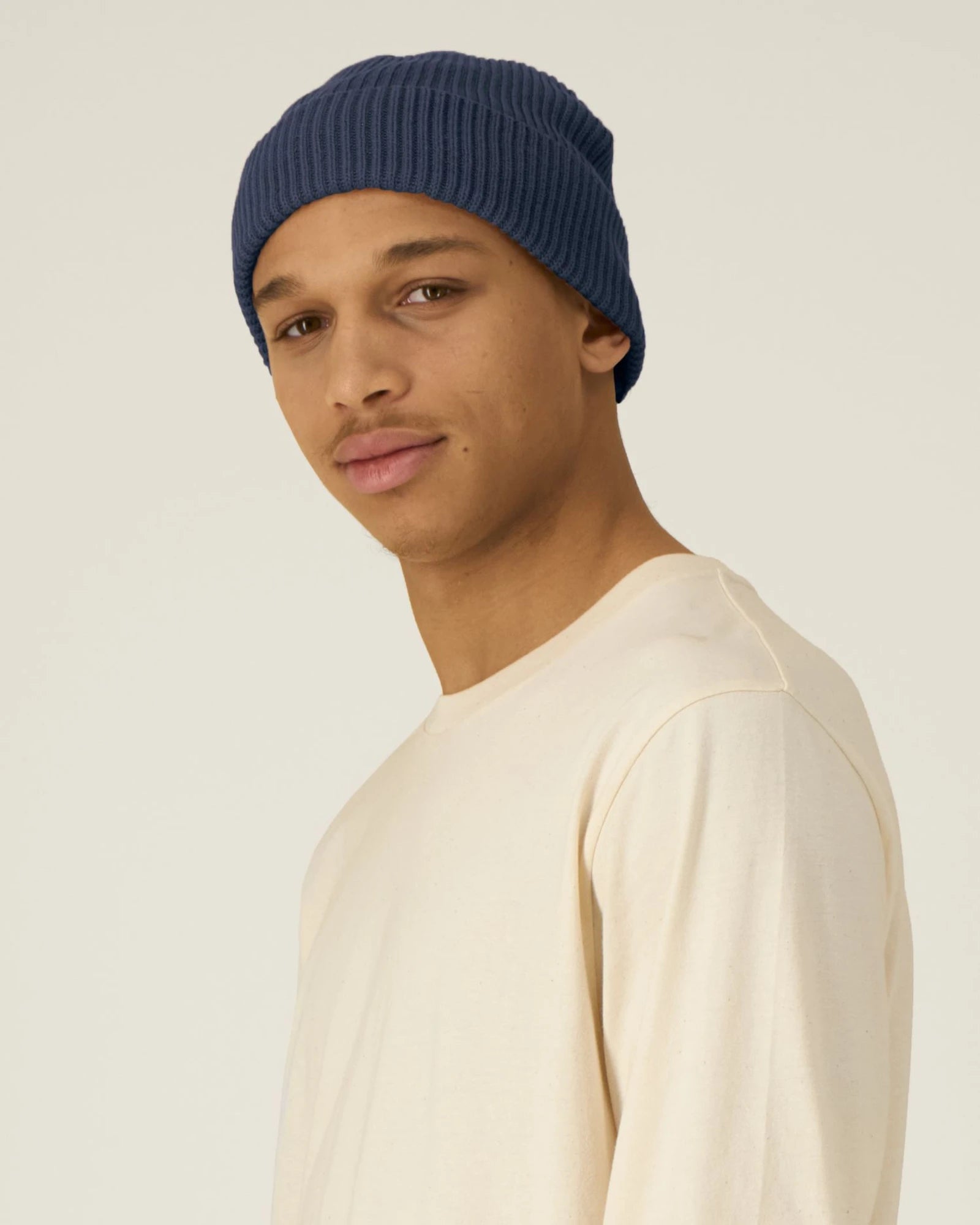 Custom organic cotton beanie Stanley/Stella Fisherman - French Navy