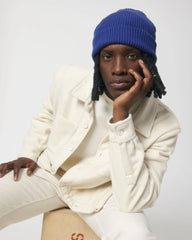Custom organic cotton beanie Stanley/Stella Fisherman - Worker Blue