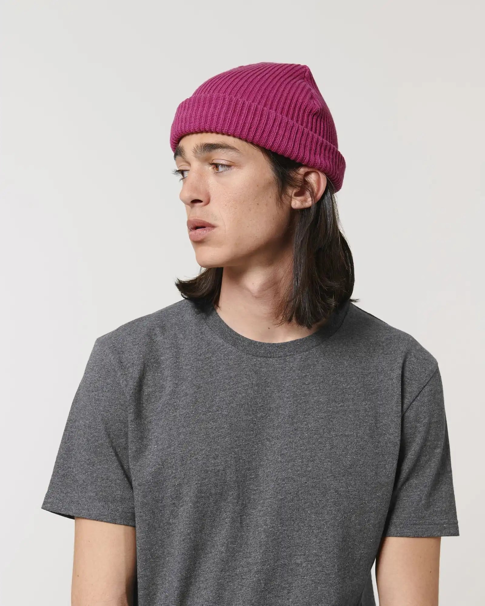 Custom organic cotton beanie Stanley/Stella Fisherman - Orchid Flower