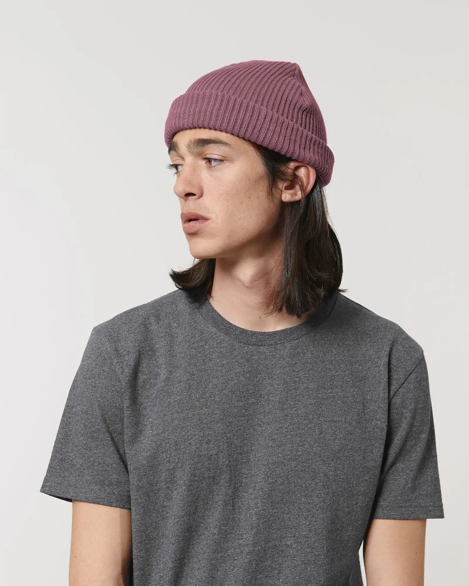 Custom organic cotton beanie Stanley/Stella Fisherman - Hibiscus Rose