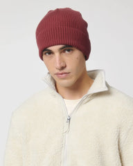 Custom organic cotton beanie Stanley/Stella Fisherman - Red Earth