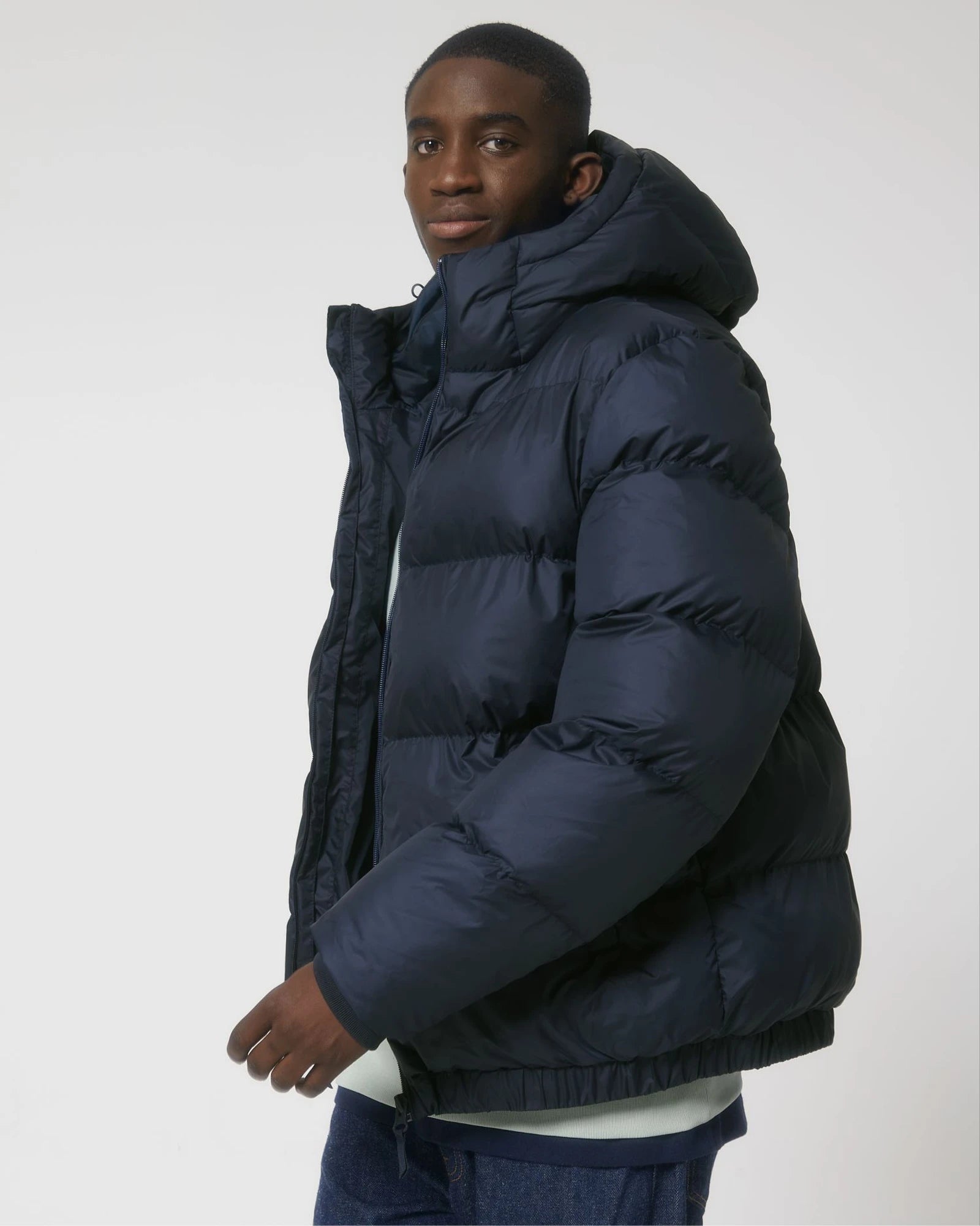 Custom recycled oversized jacket Stanley/Stella Puffer - French Navy