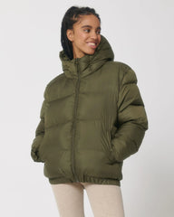 Custom recycled oversized jacket Stanley/Stella Puffer - British Khaki