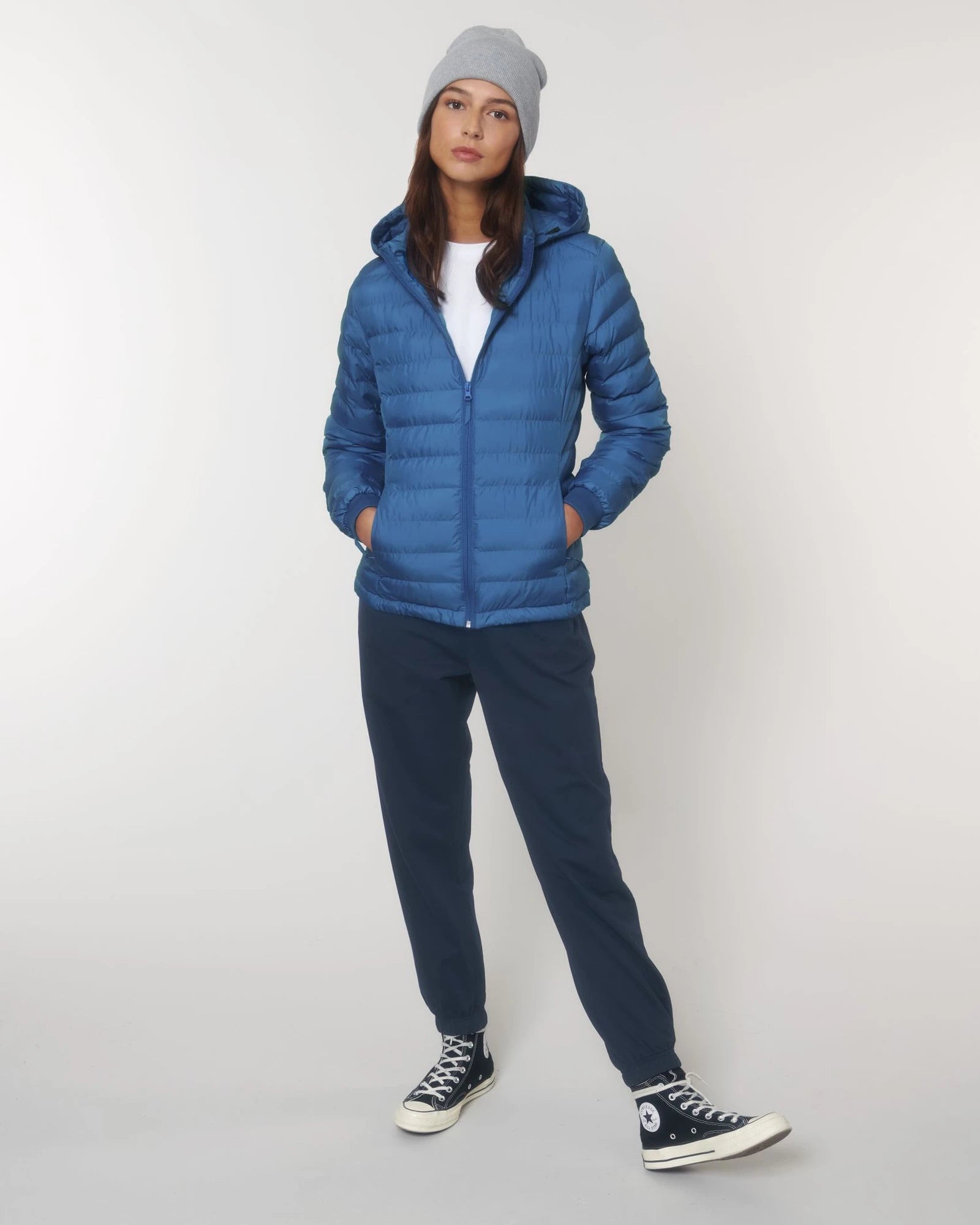 Custom promotional recycled polyester women's quilted jacket - Royal Blue