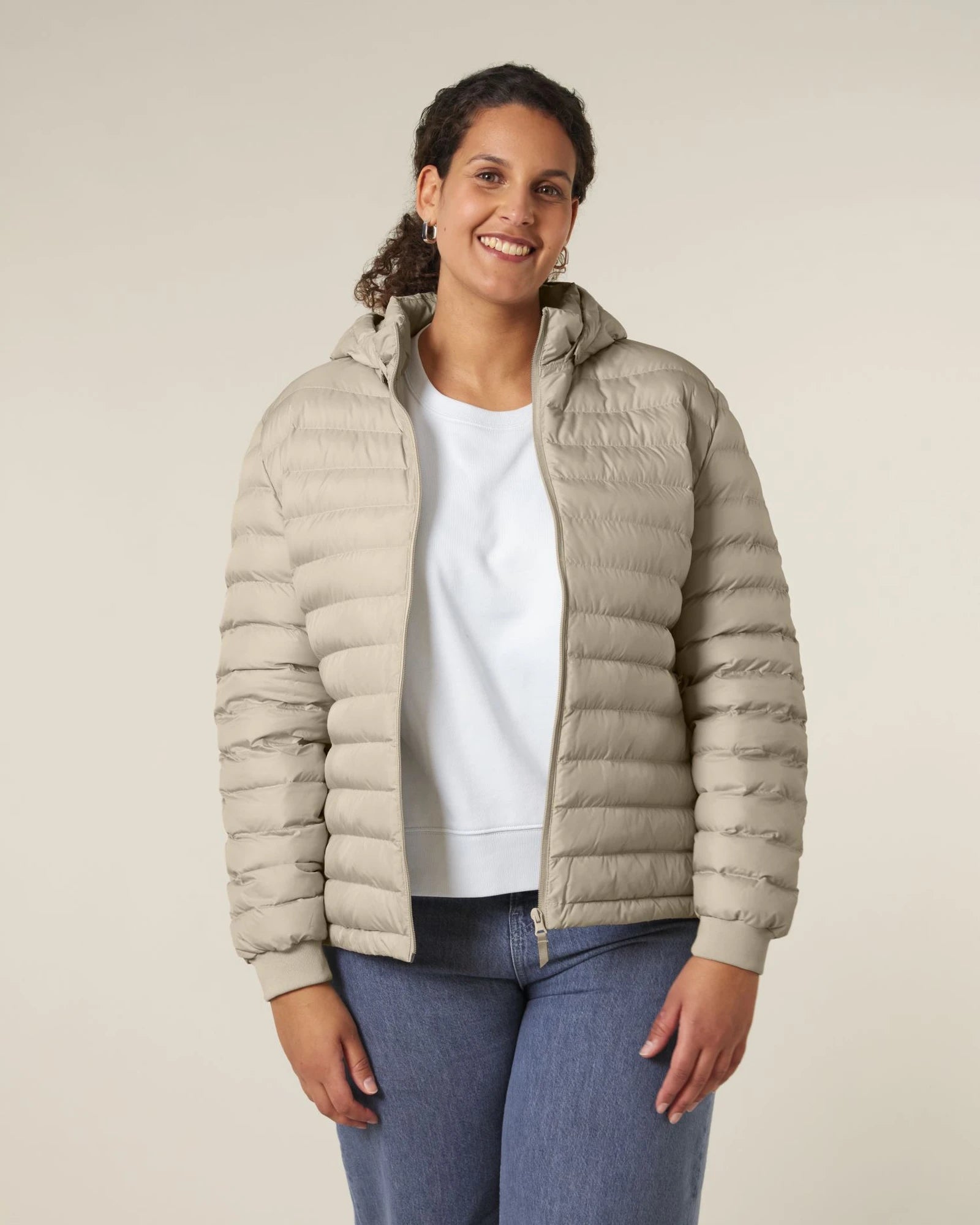 Custom promotional recycled polyester women's quilted jacket - Desert Dust
