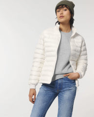 Custom promotional recycled polyester women's quilted jacket - Off White