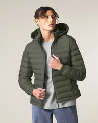 Custom promotional recycled polyester women's quilted jacket - Khaki