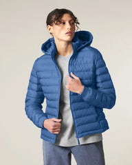 Custom promotional recycled polyester women's quilted jacket - Mindful Blue