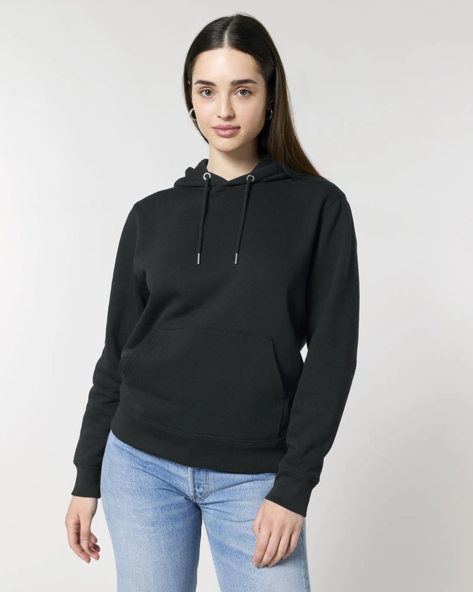 Custom organic cotton hoodie sweatshirt Stanley/Stella - Black