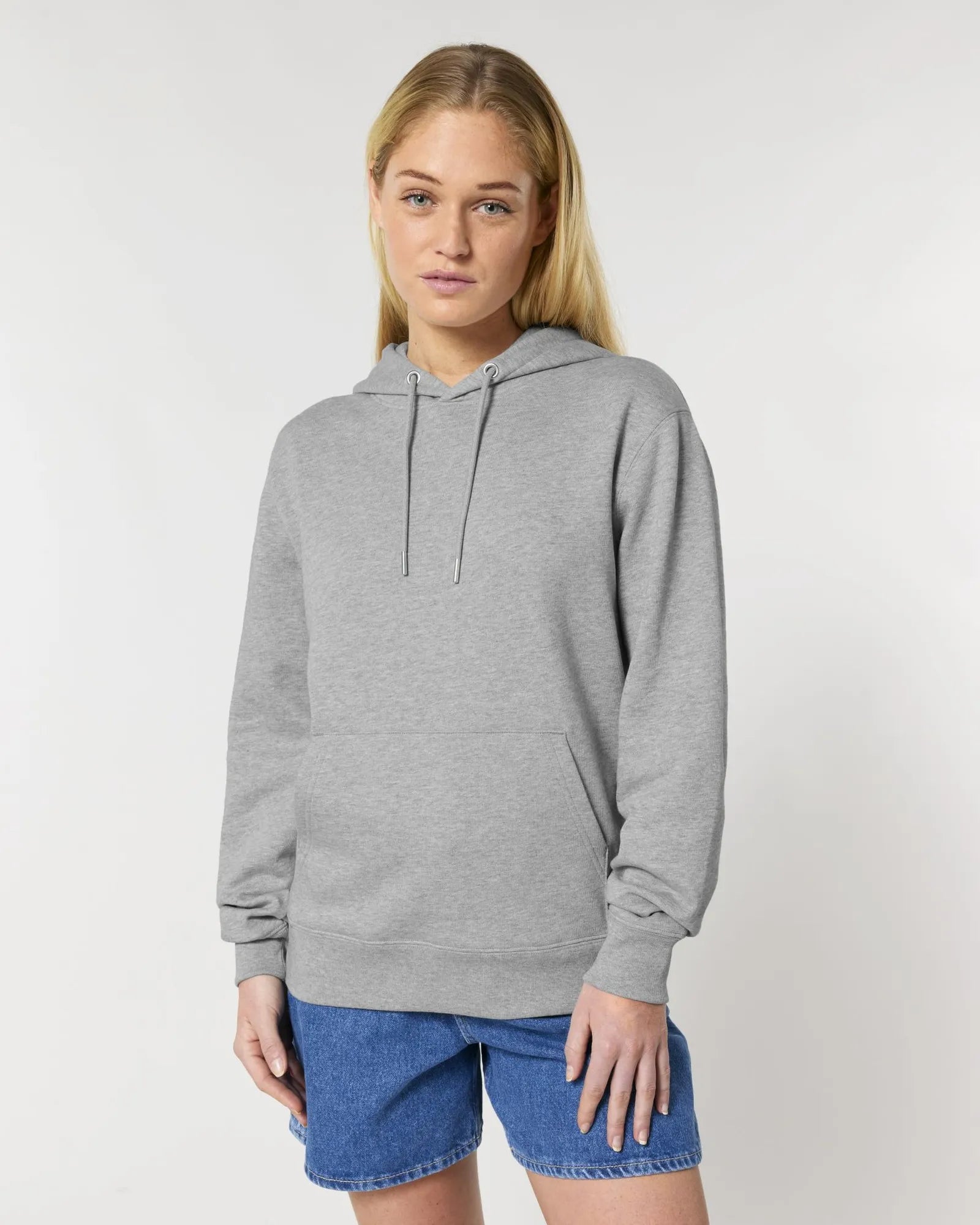 Custom organic cotton hoodie sweatshirt Stanley/Stella - Heather Grey