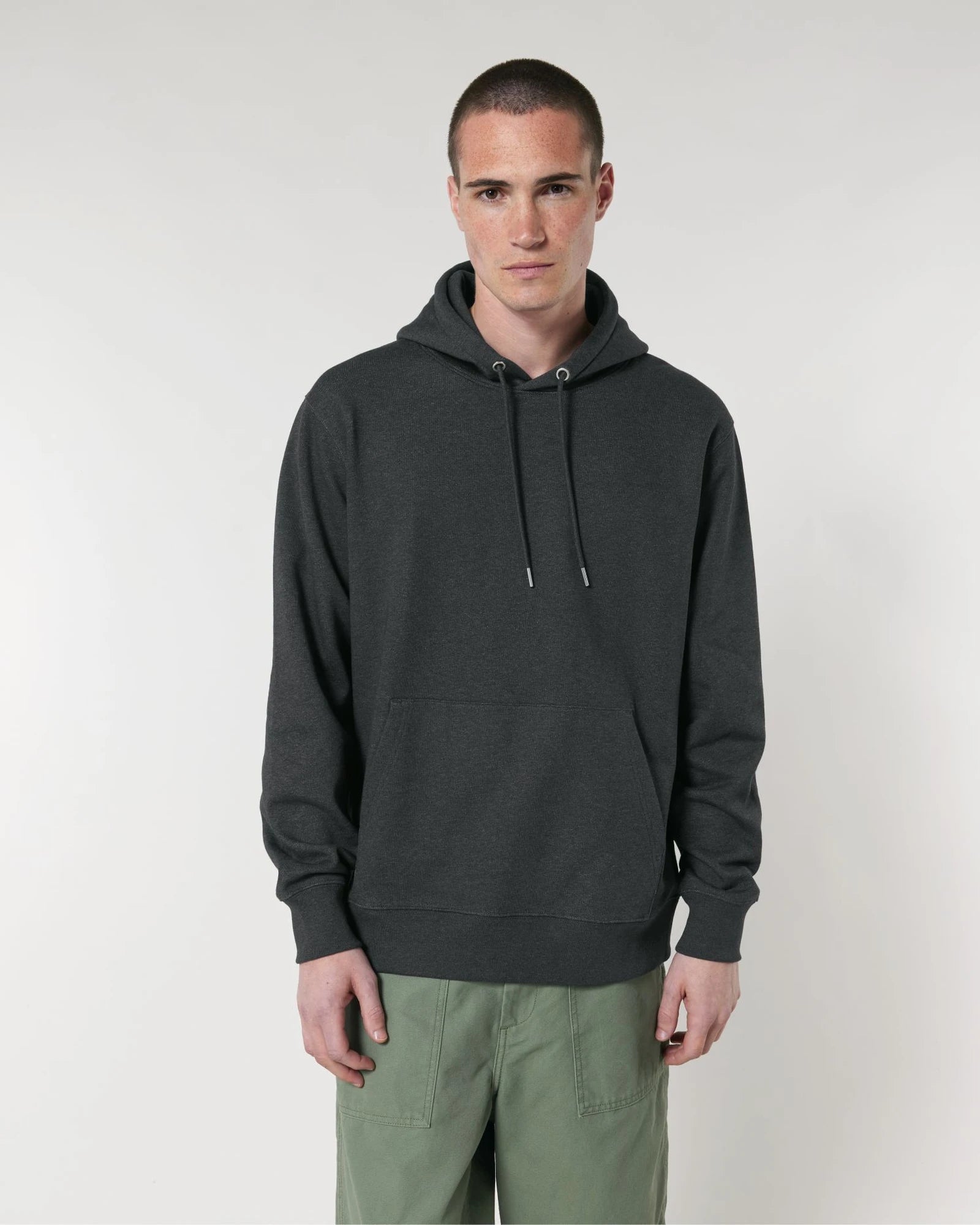 Custom organic cotton hoodie sweatshirt Stanley/Stella - Dark Heather Grey