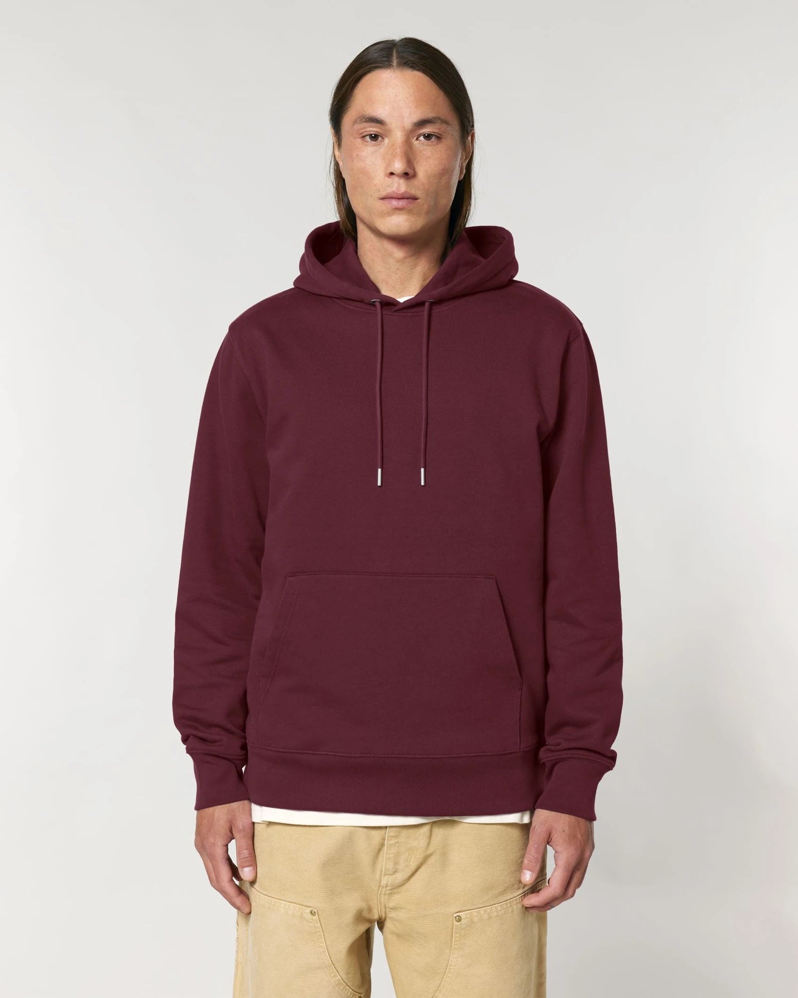 Custom organic cotton hoodie sweatshirt Stanley/Stella - Burgundy